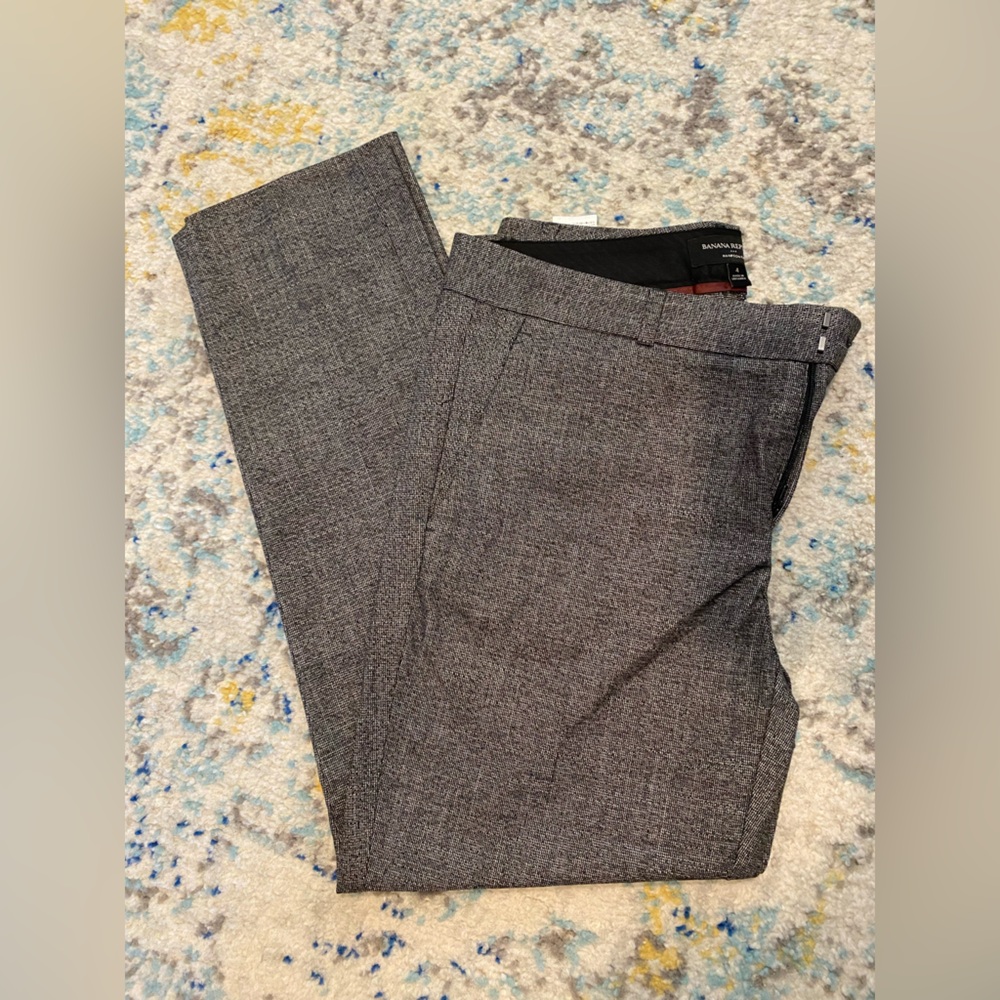 Black and white checked cropped pants size 4